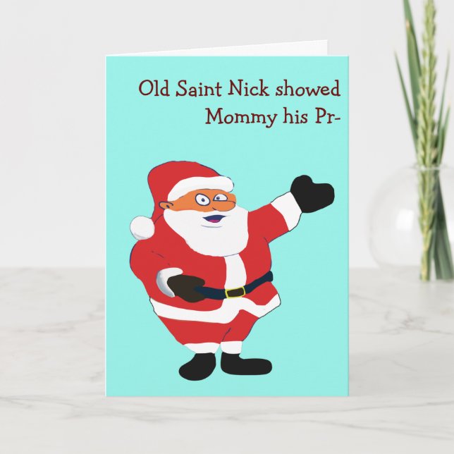 Bad Santa POETRY Weird Humour Classic Value Funny Holiday Card (Front)