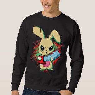 Bad Scary Saw Evil Bunny, Happy Easter Sunday Horr Sweatshirt