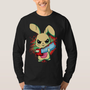 Bad Scary Saw Evil Bunny, Happy Easter Sunday Horr T-Shirt