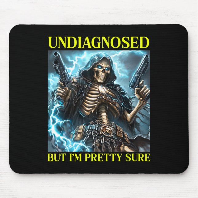 Bad Skeleton Undiagnosed Autism Brainrot  Mouse Pad (Front)