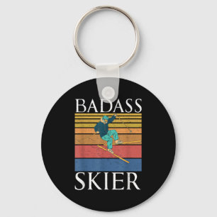 Bad Skier Snow Winter Sport Skier Key Ring