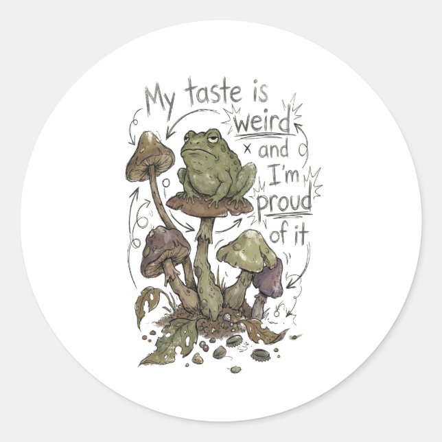Bad Taste Confession – Funny Mushroom Sticker (Front)