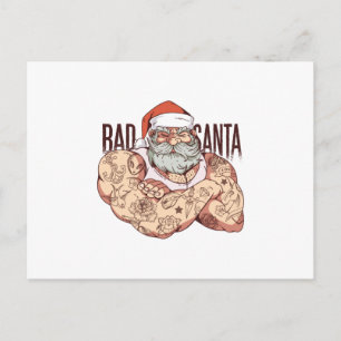 Bad Tattoo Santa Postcard