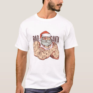 Bad Tattoo Santa T-Shirt