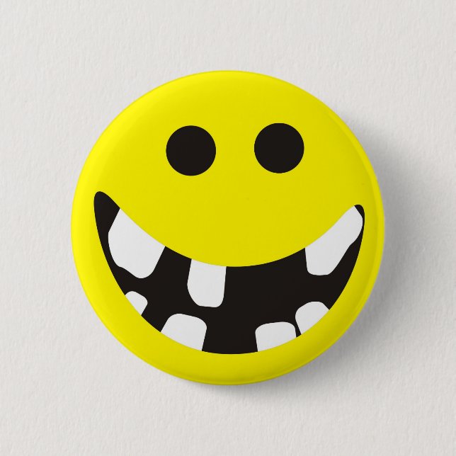 Bad teeth 6 cm round badge (Front)