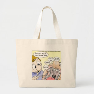 "Bad Teeth" Funny Dentistry Gifts Tees Collectable Large Tote Bag