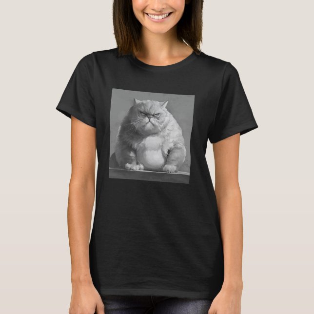 bad-tempered cat, funny cat T-Shirt (Front)