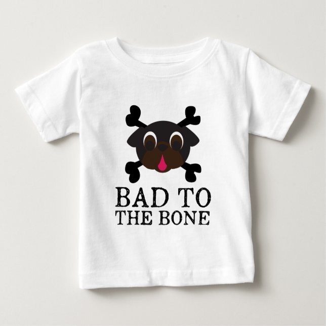 Bad To The Bone Black Pug Bodysuit With Tutu (Front)