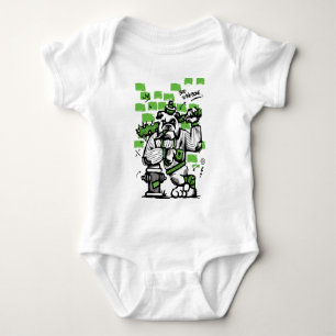 Bad To The Bone Bulldog Gangster Art Baby Bodysuit