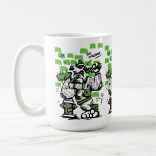 Bad To The Bone Bulldog Gangster Art Coffee Mug