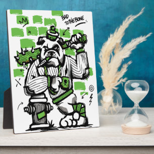 Bad To The Bone Bulldog Gangster Art Plaque