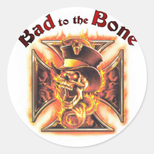 Bad to the bone classic round sticker