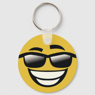 Bad to the Bone cool guy Emoji Key Ring
