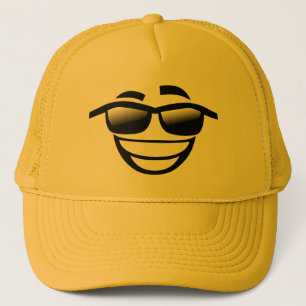 Bad to the Bone cool guy Emoji Trucker Hat