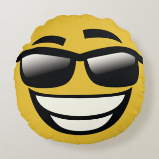 bad to the bone emoji round cushion