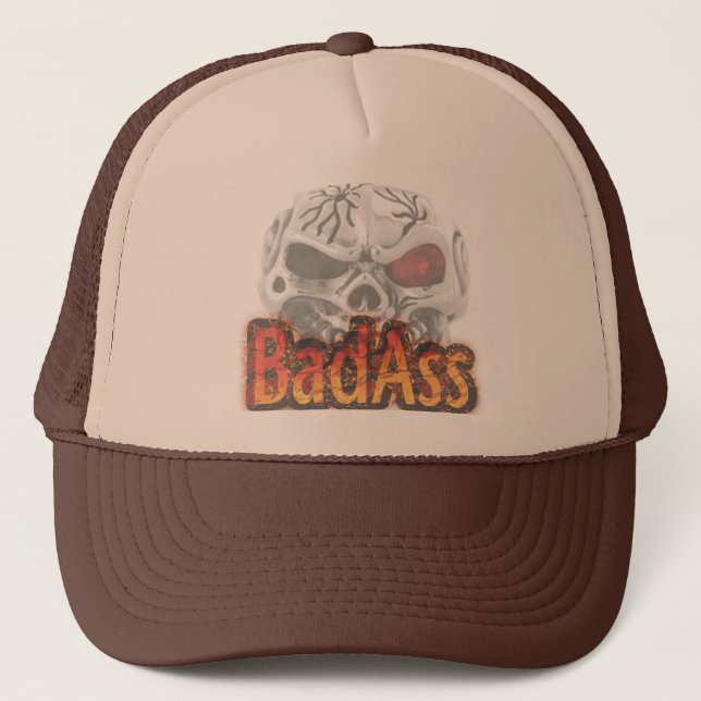 bad to the bone hat funny hat design (Front)