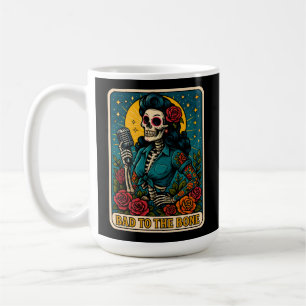 Bad to the Bone Retro Skeleton Singer Coffee Mug