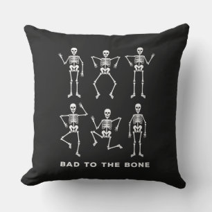 Bad to the Bone Skeletons  Cushion