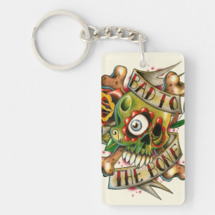 Bad to the bone skullies! key ring