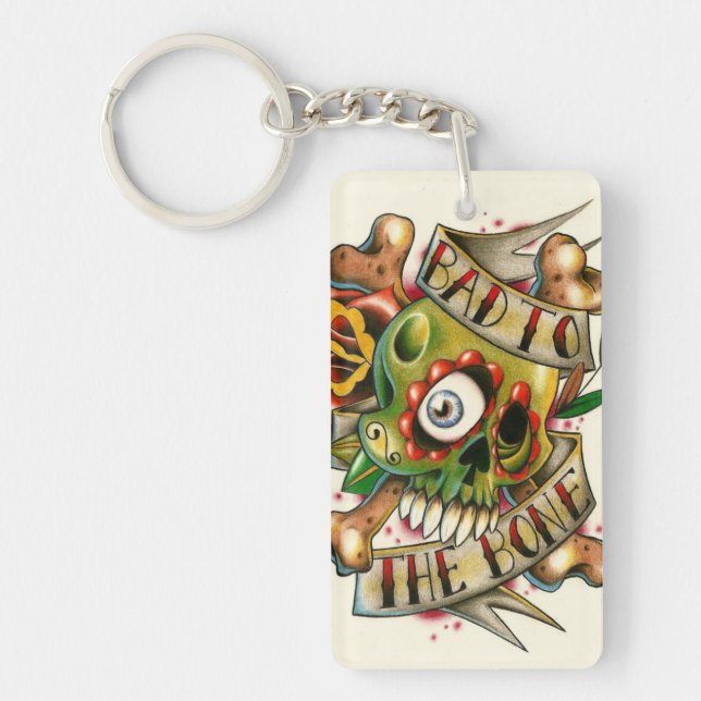 Bad to the bone skullies! key ring (Front)