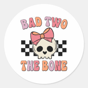 Bad Two The Bone Birthday 2 Years Old Birthday Kid Classic Round Sticker