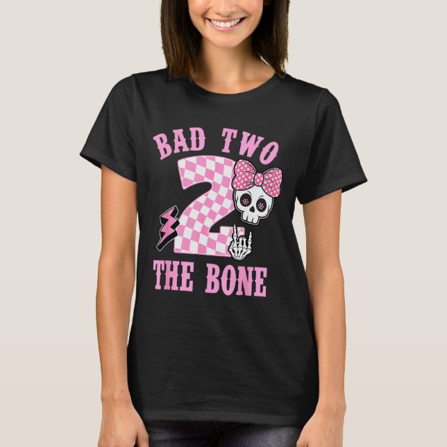 Bad Two The Bone Birthday 2 Years Old Nk Checkered T-Shirt (Front)