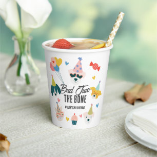 Bad Two the Bone Dogs & Cat Balloons 2nd Birthday Paper Cups