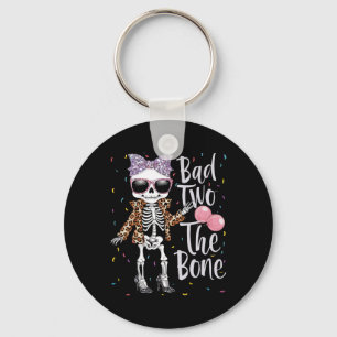 Bad Two The Bone Halloween Birthday 2nd Birthday G Key Ring