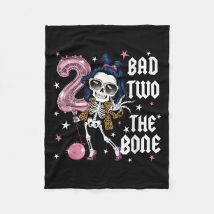 Bad Two The Bone Party Decorations Boy Girl 2nd Bi Fleece Blanket