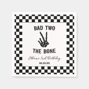Bad Two The Bone Skeleton 2nd Birthday Party Napkin