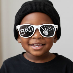 Bad Two the Bone Skeleton Skull 2nd Birthday Party Retro Sunglasses