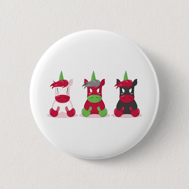 Bad Unicorn 6 Cm Round Badge (Front)