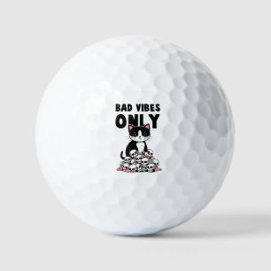 Bad Vibes Only – Cat & Skulls Golf Balls