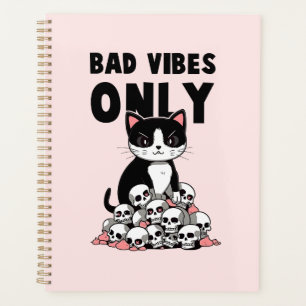 Bad Vibes Only – Cat & Skulls Planner
