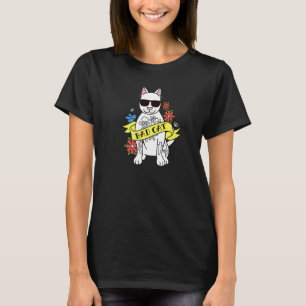 Bad White Cat Tattoo Pet T-Shirt