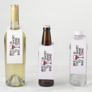Bad wine bottle tag