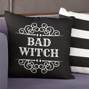 Bad Witch Black Custom Halloween Cushion