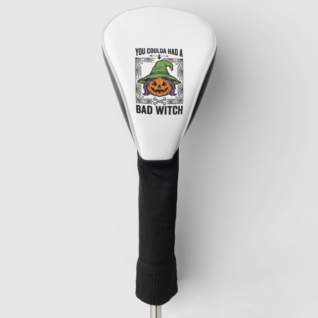Bad Witch Funny Halloween Pumpkin Witch_1 Golf Head Cover (Front)