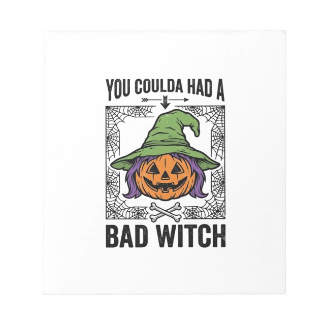 Bad Witch Funny Halloween Pumpkin Witch_1 Notepad (Front)