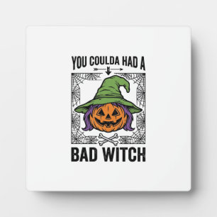 Bad Witch Funny Halloween Pumpkin Witch_1 Plaque