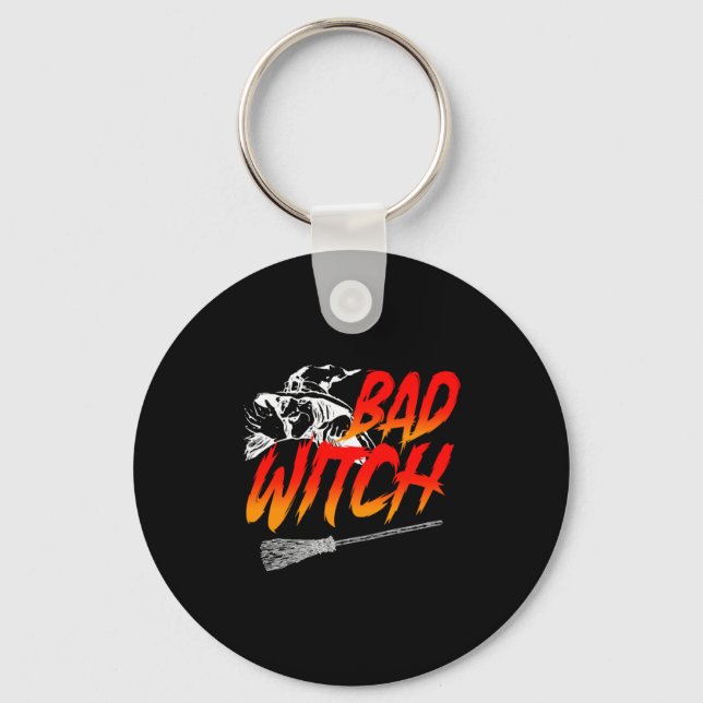 Bad Witch Halloween Key Ring (Front)