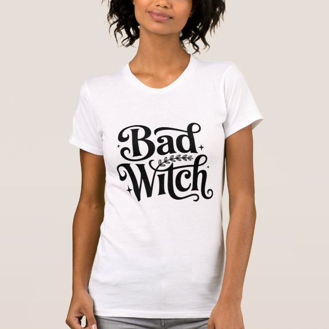 Bad Witch Minimalist Typography T-Shirt Design (Front)