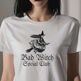 Bad Witch Social Club Womens Halloween T-Shirt