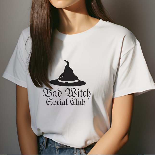 Bad Witch Social Club  Womens Halloween T-Shirt (Creator Uploaded)