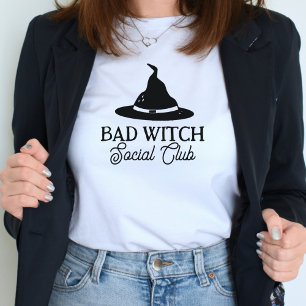 Bad Witch Social Club  Womens Halloween T-Shirt