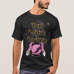 Bad Witch Spooky Halloween Adult Graphic Energy T-Shirt