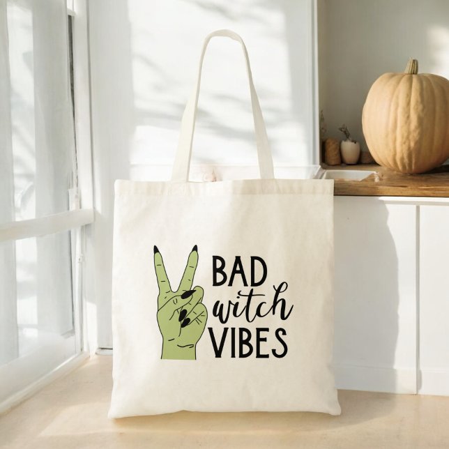 Bad Witch Vibes Modern Halloween Tote Bag (Creator Uploaded)
