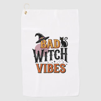 Bad Witch Vibes Vintage Halloween Shirt Design_1 Golf Towel