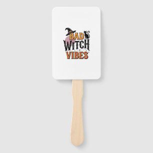Bad Witch Vibes Vintage Halloween Shirt Design_1 Hand Fan