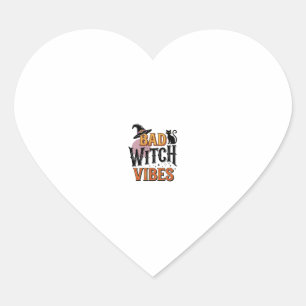 Bad Witch Vibes Vintage Halloween Shirt Design_1 Heart Sticker